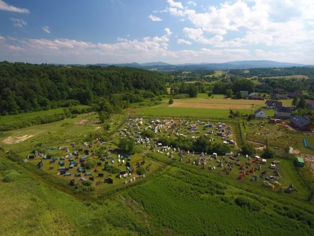 Poligony paintballowe Arena Mocy z lotu ptaka